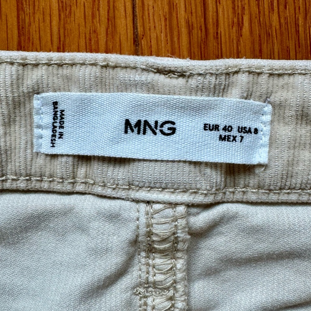 Mango flared cropped corduroy jeans cream ecru Size 8 - Picture 8 of 9